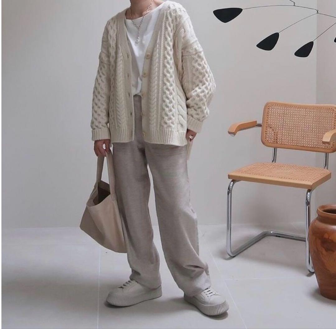 argue ニット　WOOL CABLE WIDE KNIT CARDIGAN