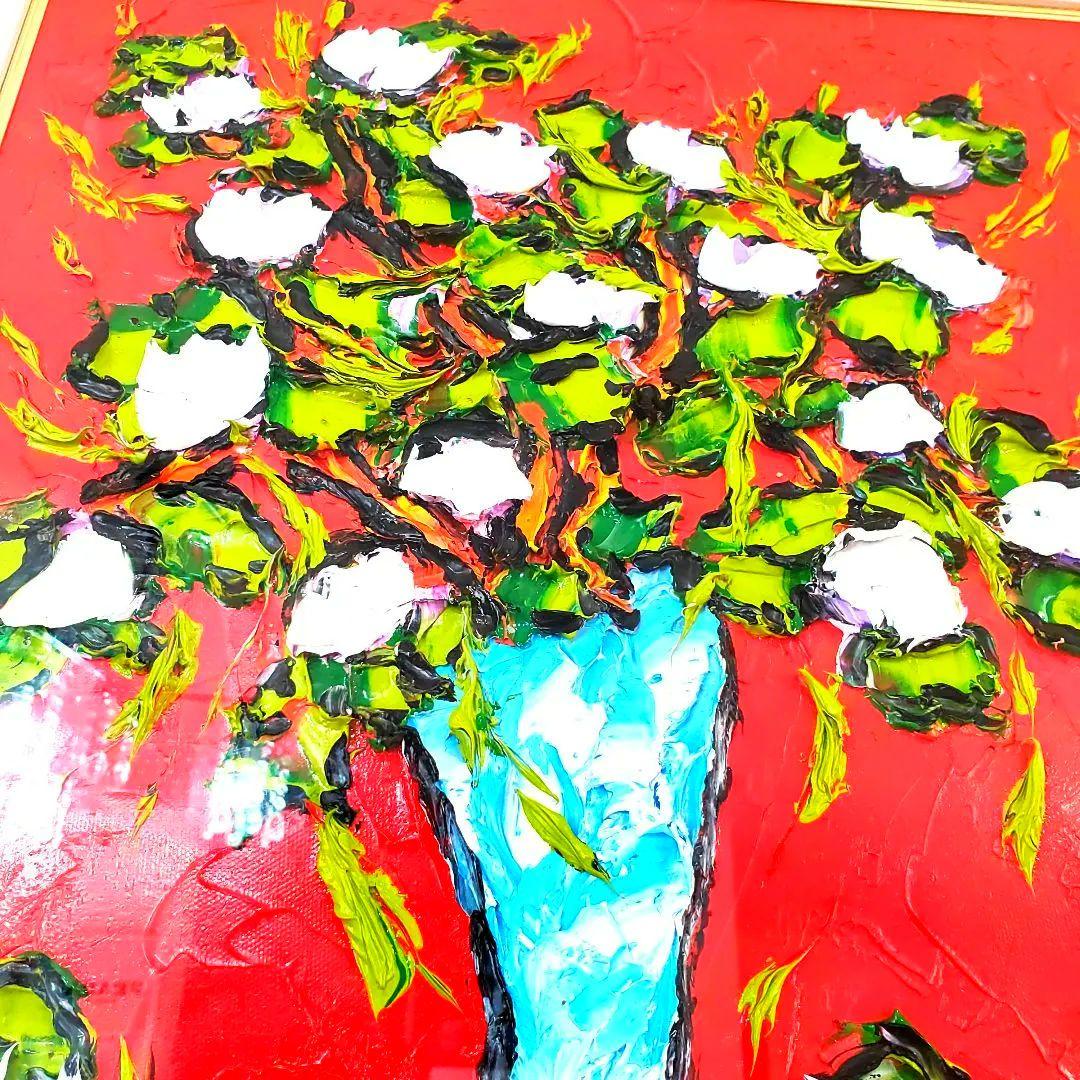 美品✨️油絵 アントワンキニブリー レッド&ホワイト 64.5×74.5 - メルカリ