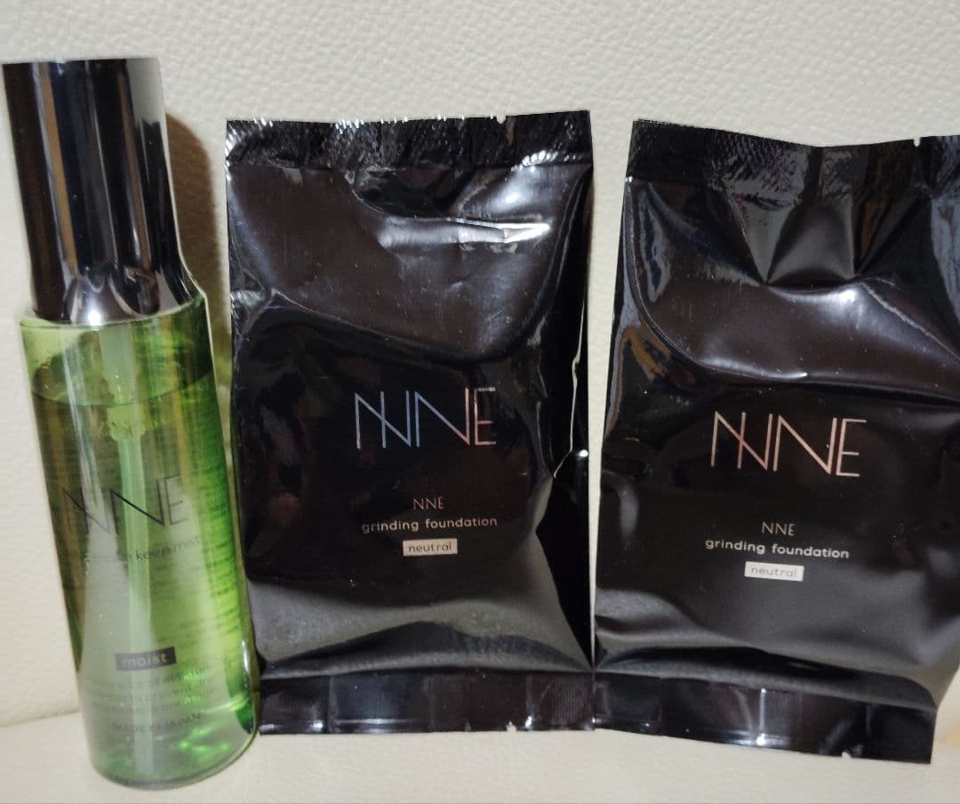 NNE グラインディングファンデ（ニュートラル）詰替え 2袋×メークキープミスト