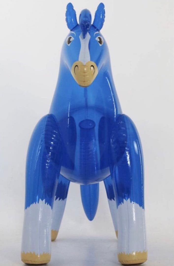 馬 ブルー ツヤあり フロート 空気ビニール風船 浮き輪 レア 希少