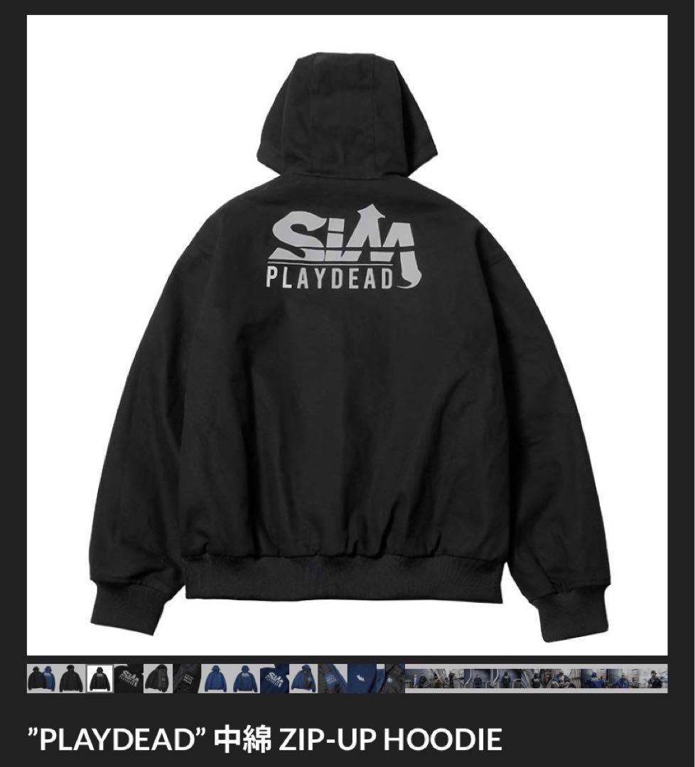 SiM　PLAYDEAD　ジップアップデニムフーディー　黒　М