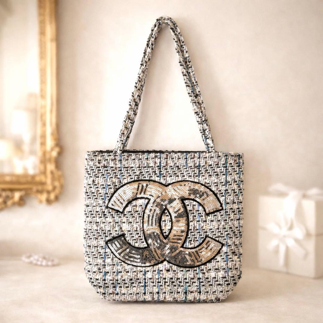 CHANEL ツイード トートバッグ スパンコール ノベルティ新品 - メルカリ