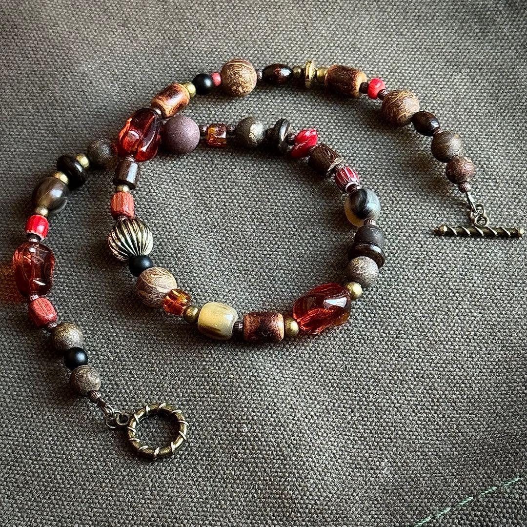 インディアンジュエリー　極太　ビンテージ　ネックレス　ネイティブアクセサリー