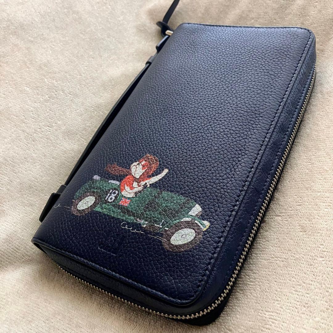 dunhill ダンヒル ボストンブルドッグ オーガナイザー 財布 紺色