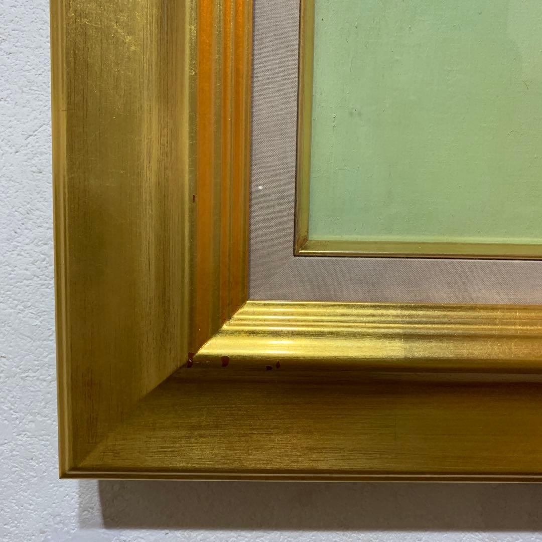 希少　絵画　油彩肉筆画　真作　神門四郎『山茶花』M6サイズ