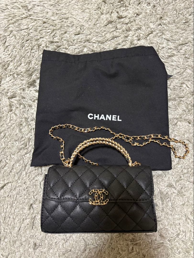 CHANEL ブラックレザー バッグ　ノベルティ CHANEL シャネル ブラック ショルダーバッグ ノベルティ マトラッセ