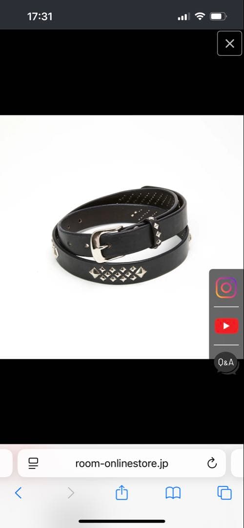 CALEE スタッズレザーベルト