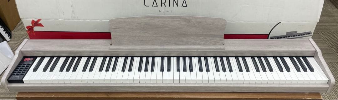 電子ピアノ88鍵盤　給電タイプ　木目調ボディ　グレー