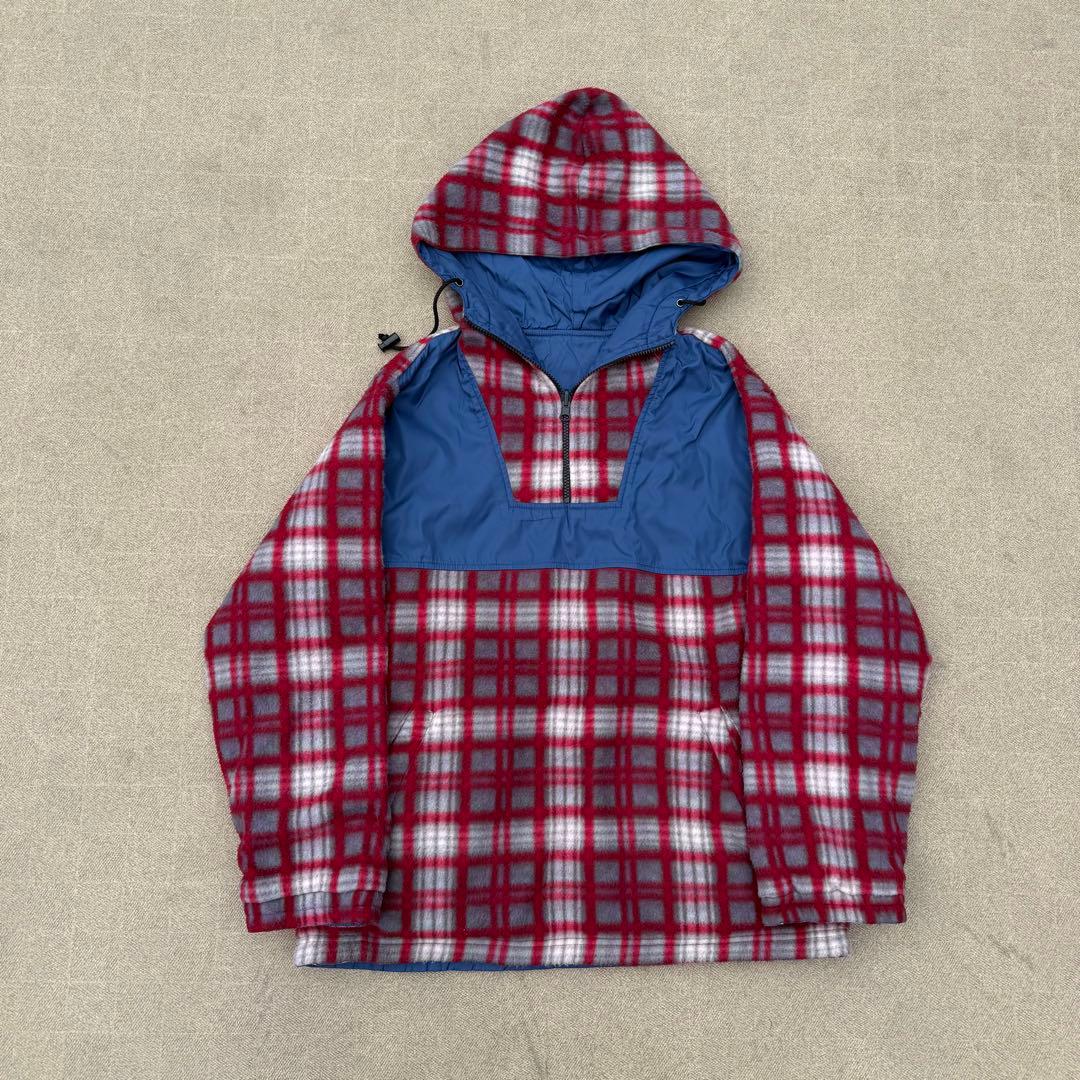 y2k archive リバーシブル 短丈アノラックパーカーチェック柄 テック系