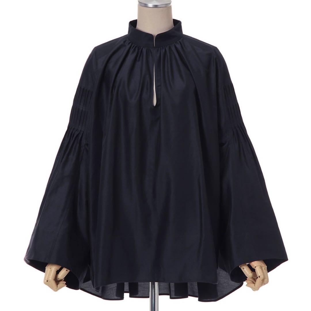 mame kurogouchi シルクコットンタックブラウス