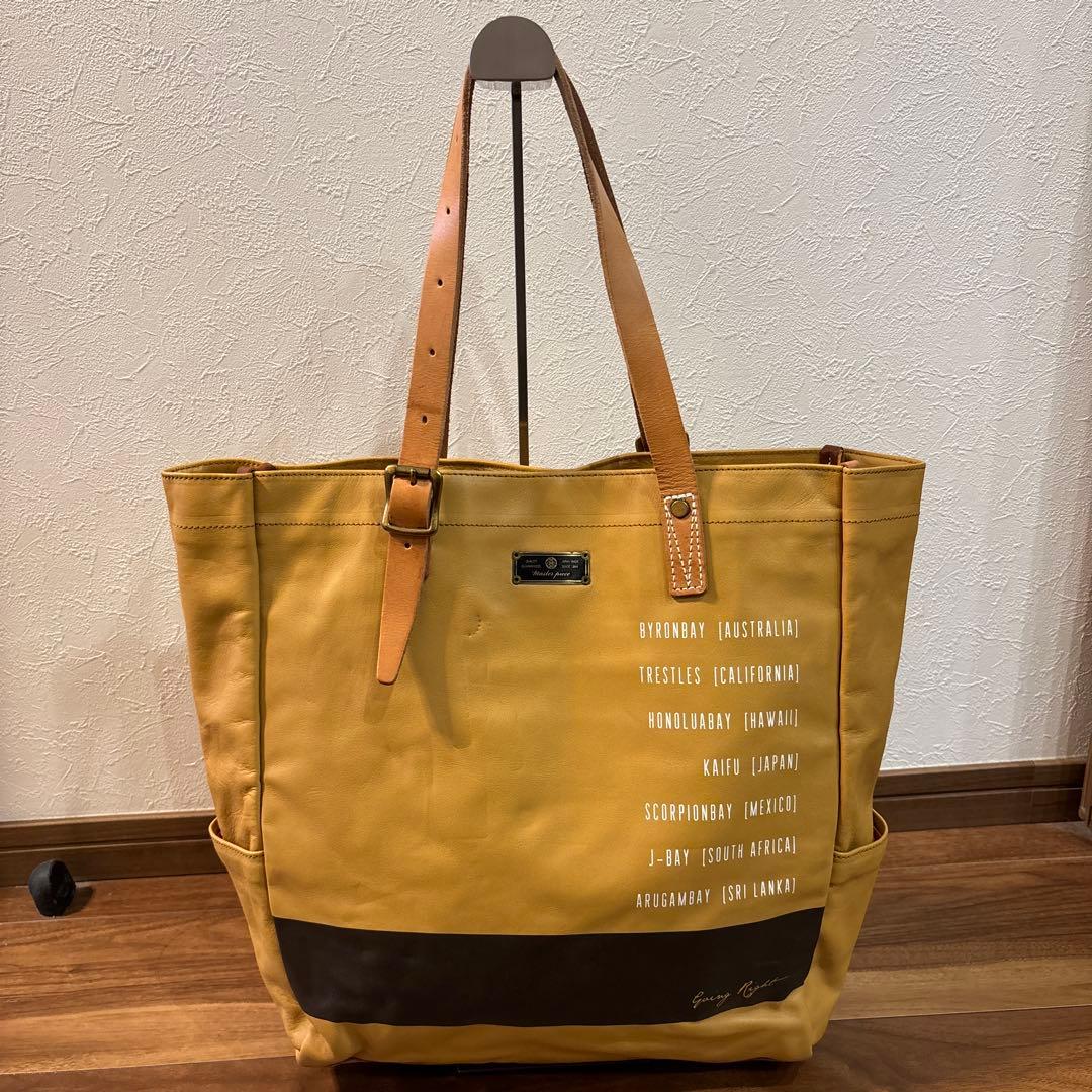 【美品】MSPC マスターピース レザー 本革製 トートバッグ マスタードA4◎