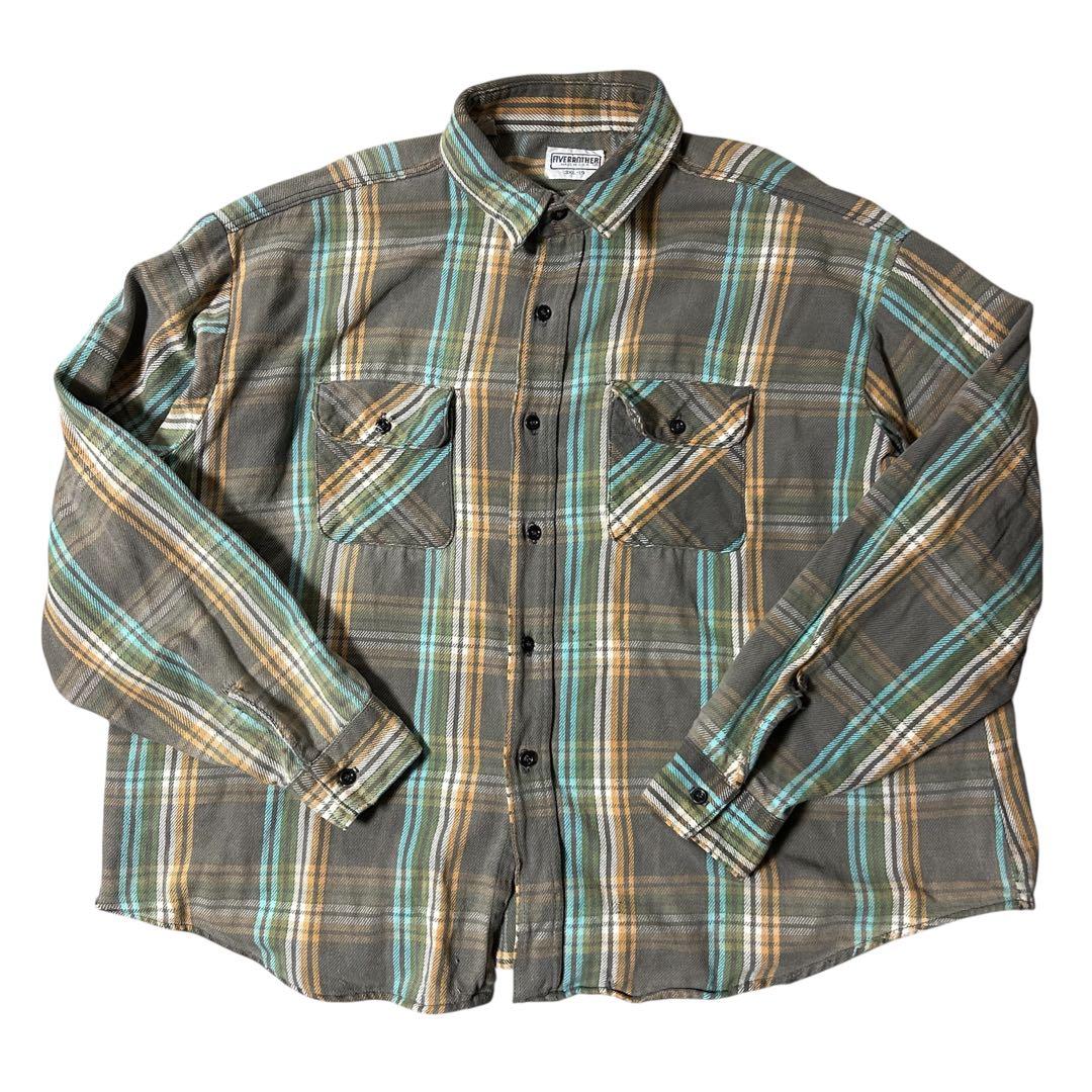 80s FIVE BROTHER ファイブブラザー ネルシャツ3XL USA製