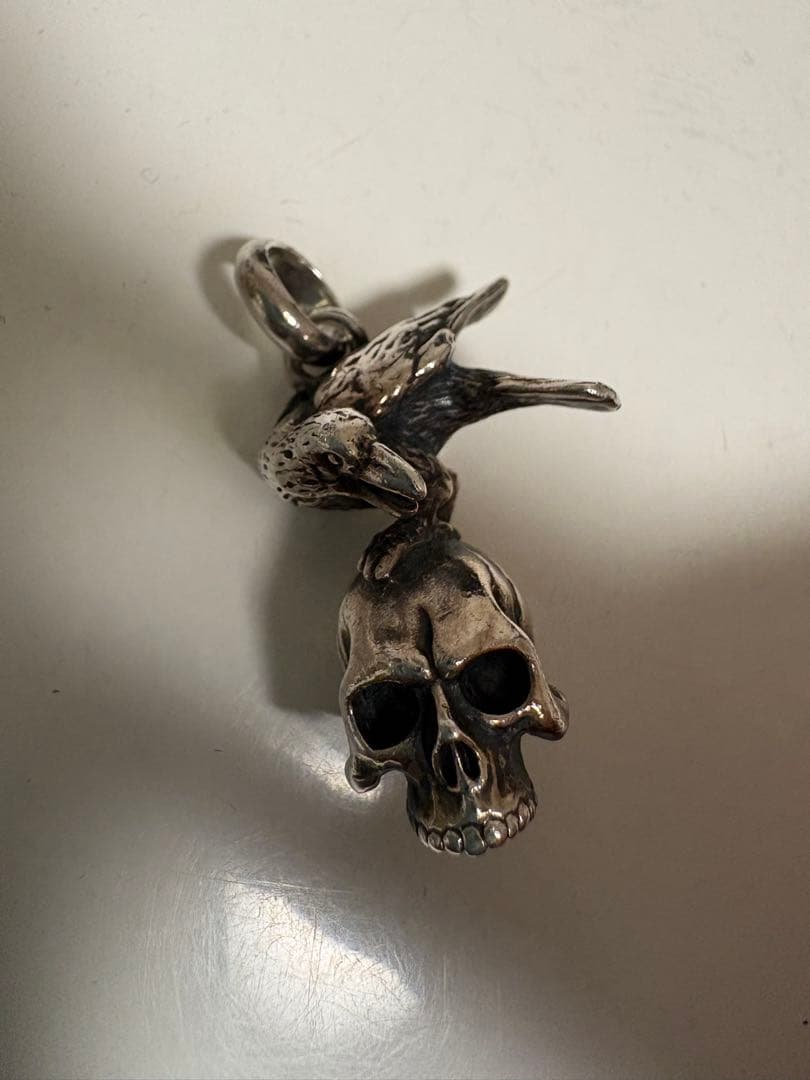 PROGRESSIVE ART JEWELRY スカルカラス ペンダント 925