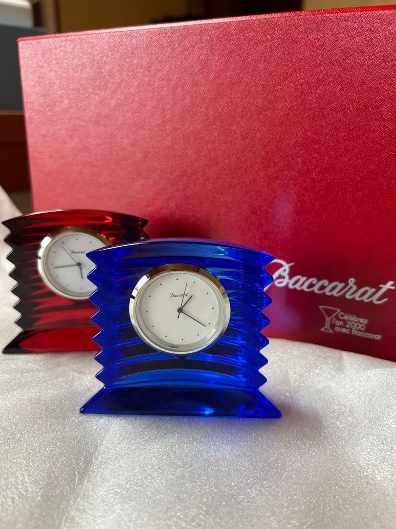 バカラ　ラランド　置き時計(赤青セット)