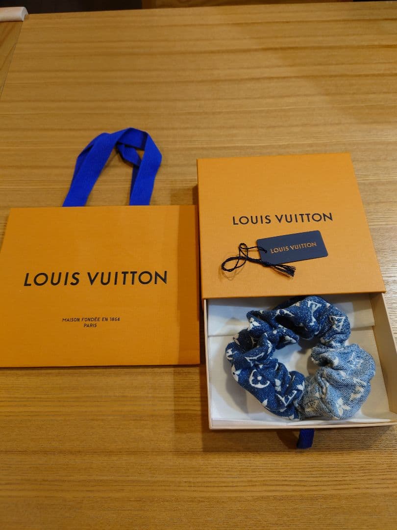 美品　正規品 LOUIS VUITTON デニムシュシュ モノグラム