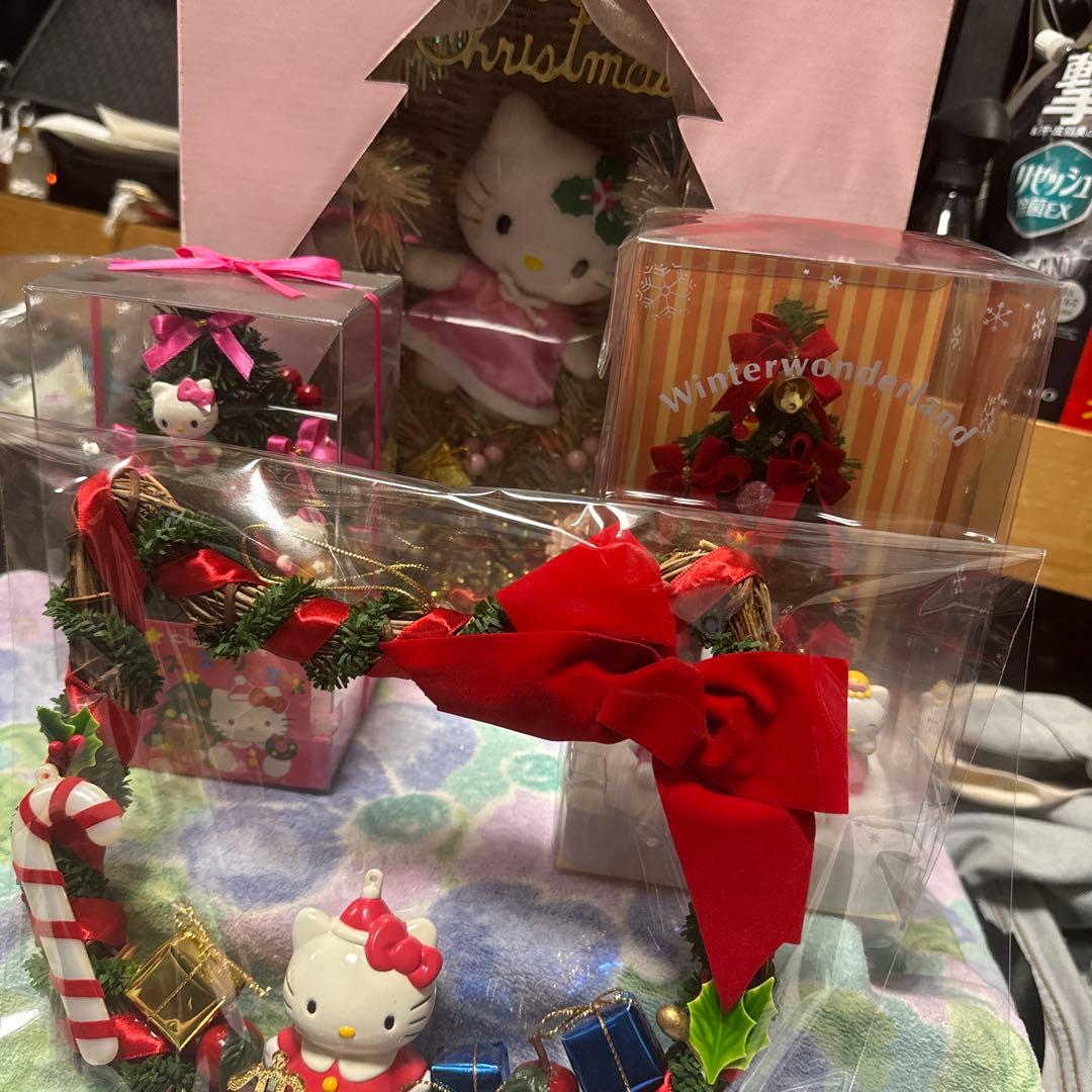 ハローキティ　クリスマス　リース　4点セット