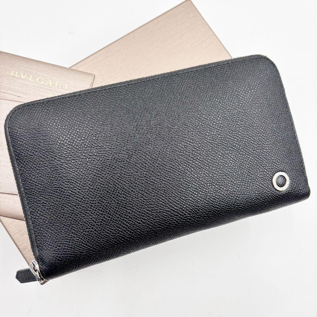 ブルガリ BVLGARI 長財布 ブルガリマン ラウンドファスナー ブラック