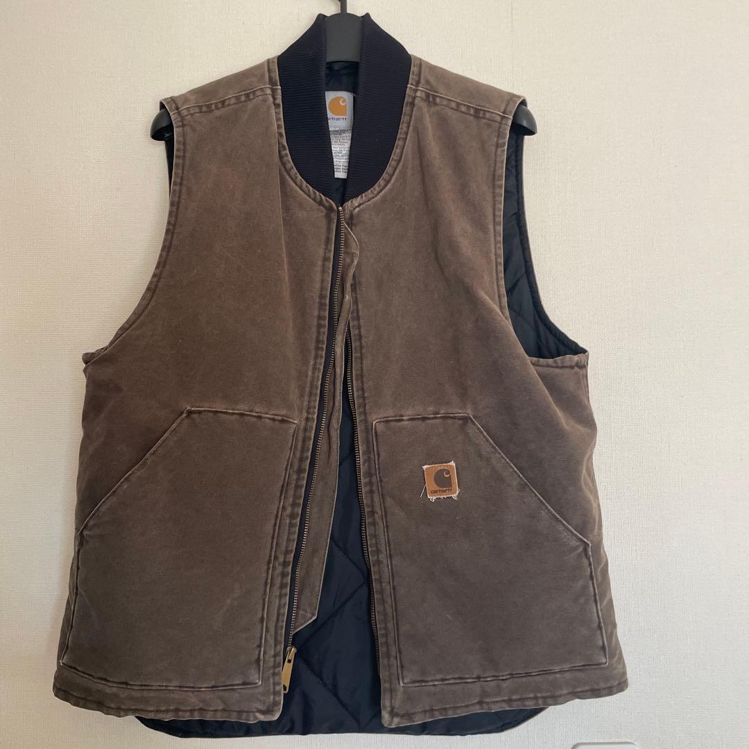 【目立った傷汚れ無し】Carhartt ブラウン ベスト 18 アメリカ製 Carhartt ダックベスト ブラウン Size (L) – frgeek