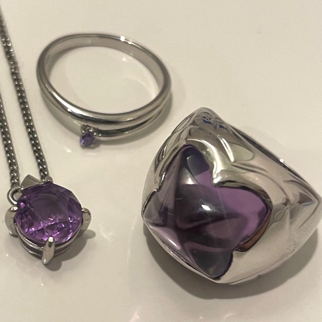 okakoyo様　ブルガリ ピラミデ アメジスト K18WG 11-12号