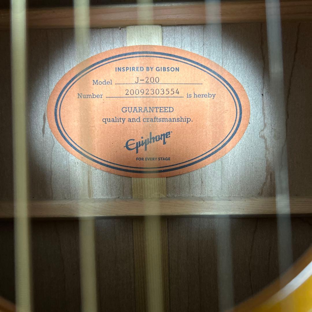 Epiphone MasterbiltJ200、オール単板ギター