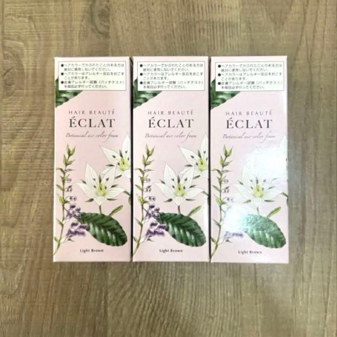 ヘアボーテ エクラ ボタニカル エアカラーフォーム ライトブラウン3本セット