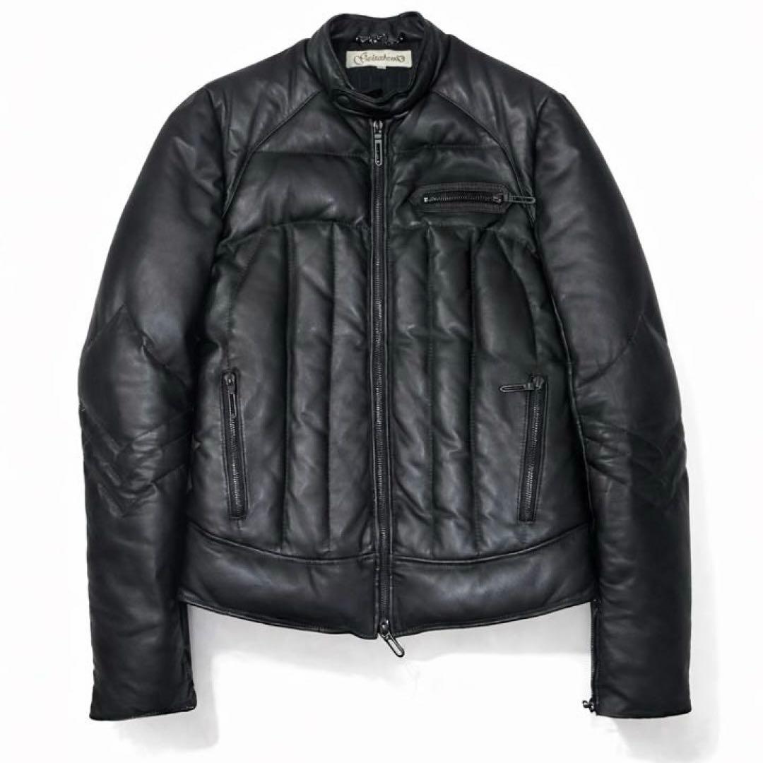 短丈 ダウン ジャケット レザー archive ダークウェアopium | Shop at