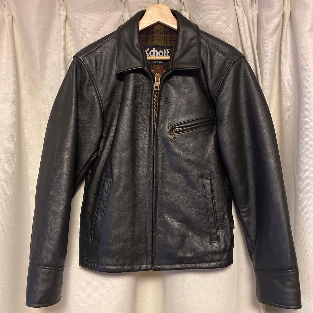 SCHOTT 681　レザージャケット　36　MADE IN USA Schott 681 Leather Collar Single Rider Jacket Size 40 Black Used