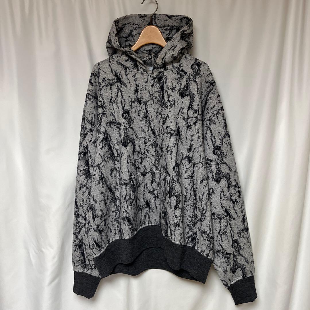 WEWILL WISMポップアップ 柄ウールパーカー グレー3 ニット