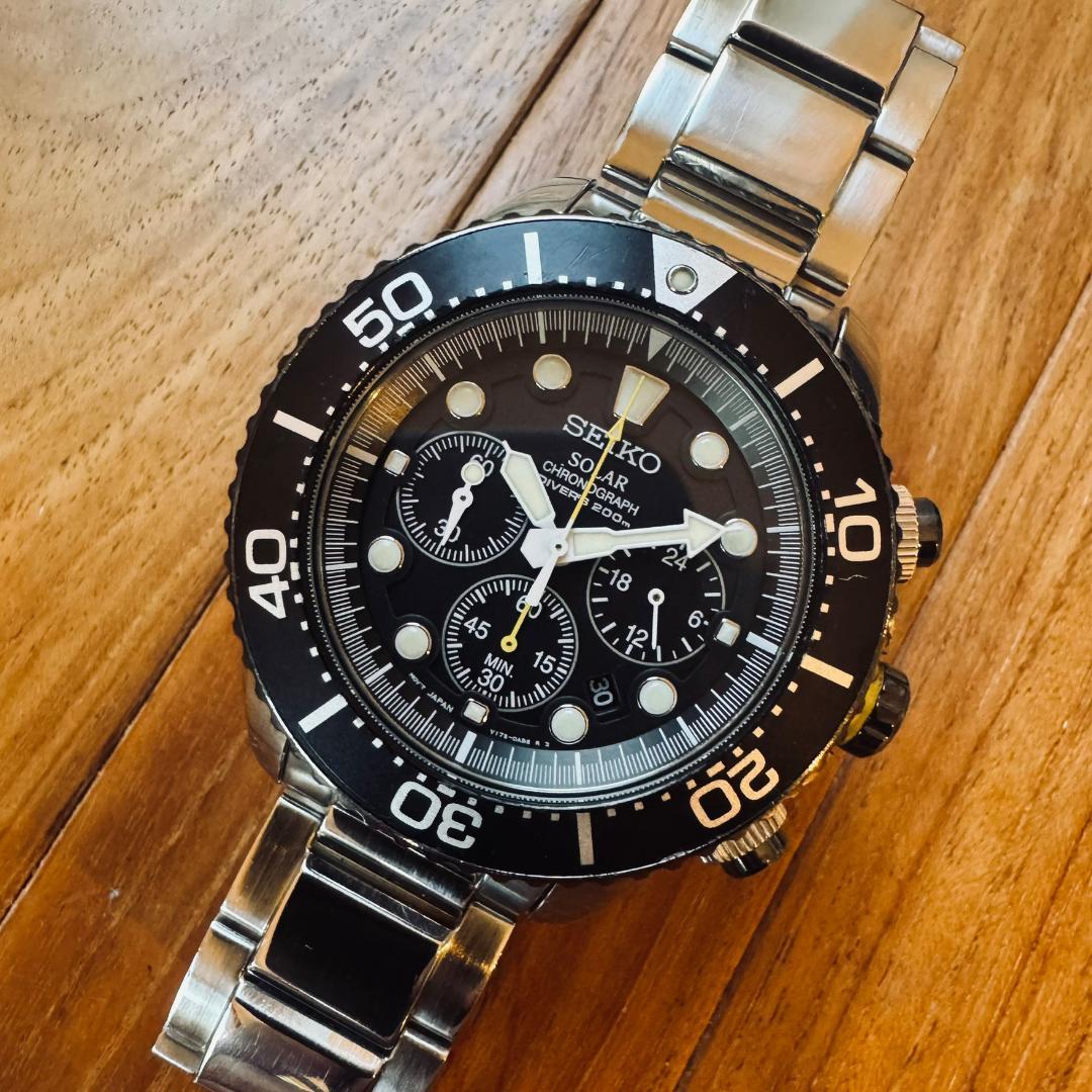 SEIKO V175-0AD0 セイコー ソーラー クロノグラフ 美品 - メルカリ