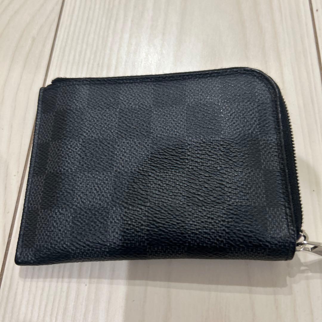 【美品】 ルイヴィトン ダミエ グラフィット ポルトモネNM ケース ルイヴィトングラフィット ポルトモネNM 14137 黒/グレー メンズ