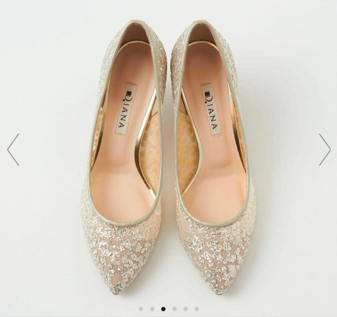 DIANA プラチナ/グリッターチュール 5cmヒール