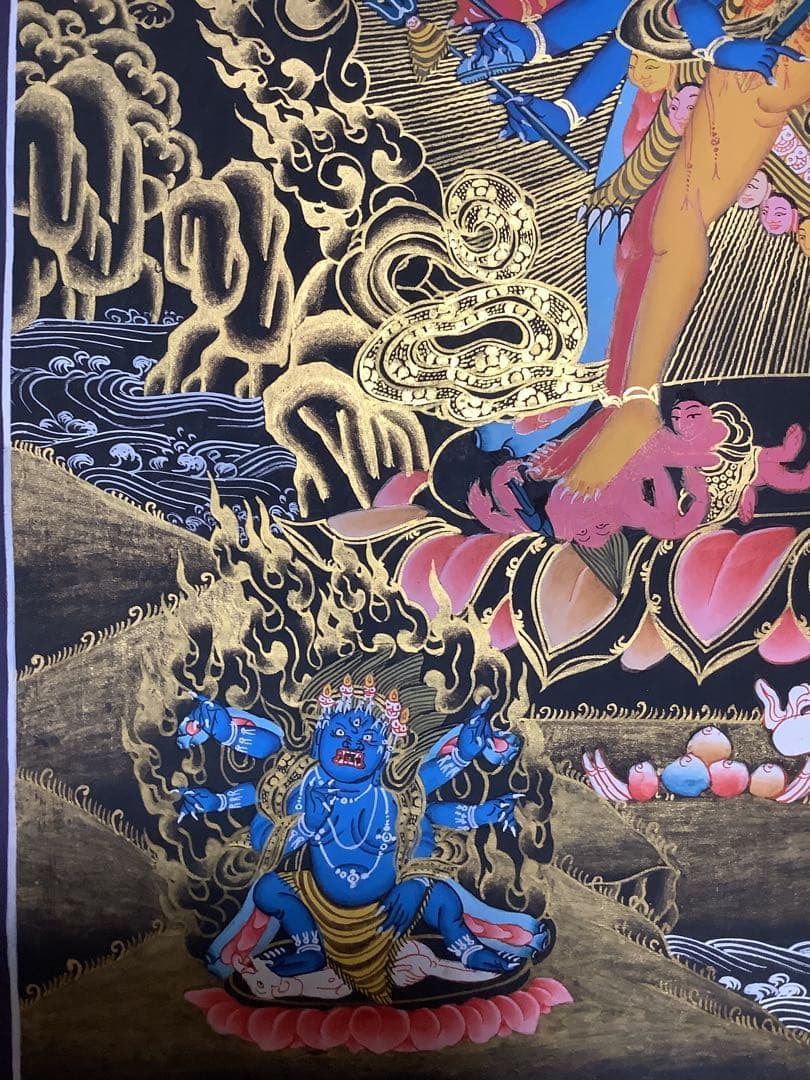 チベット密教 新品 》 カーラチャクラ 時輪金剛 タンカ 曼荼羅 手描き