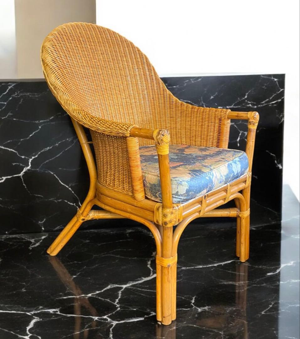 mikeneco 昭和レトロ★クッション付き高級ラタンチェア① ラタンチェア 2脚セット｜モダンデコ公式｜インテリア・家具の総合通販