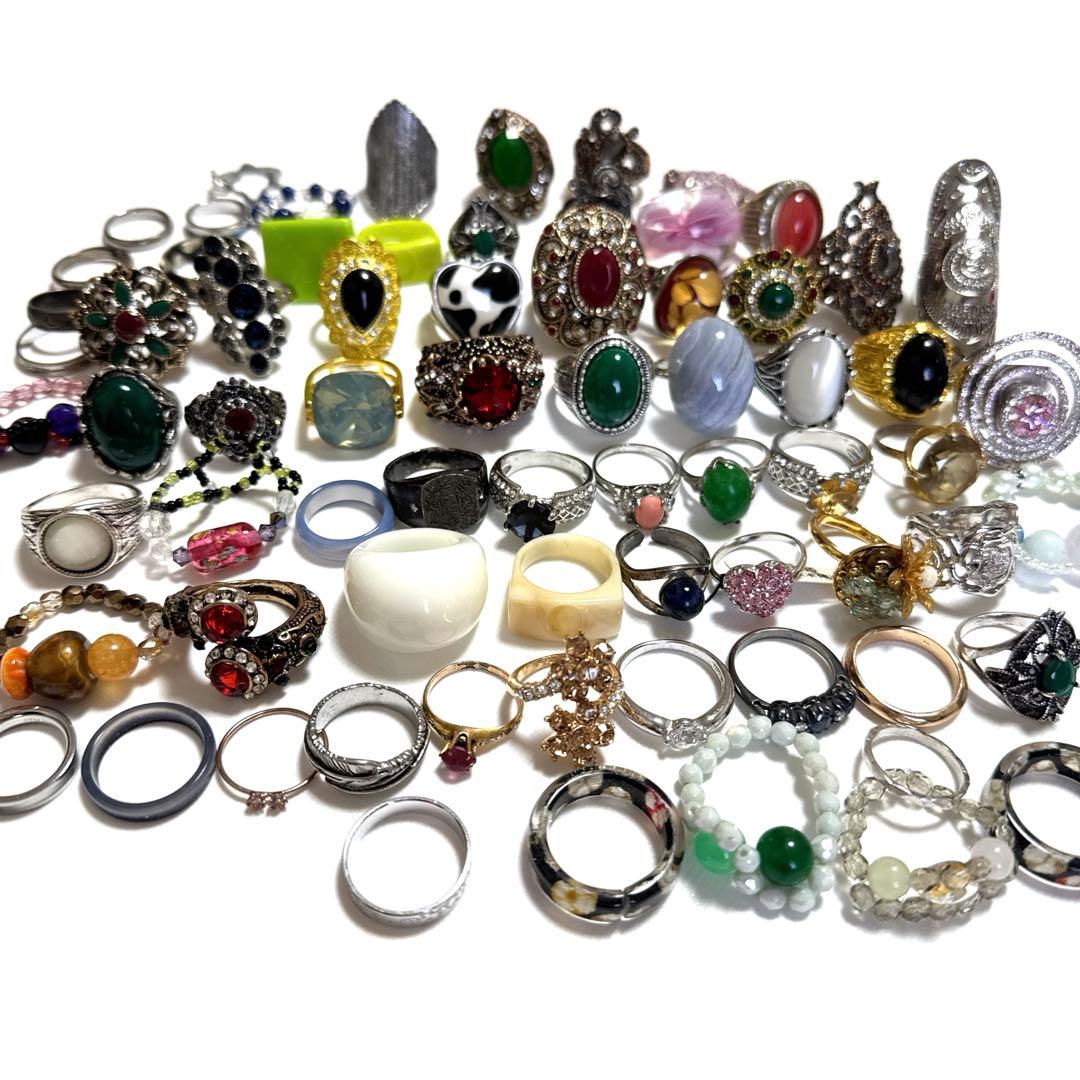 K*ん様 指輪 リング 70個 まとめ売り 天然石 ラインストーン カラーストー