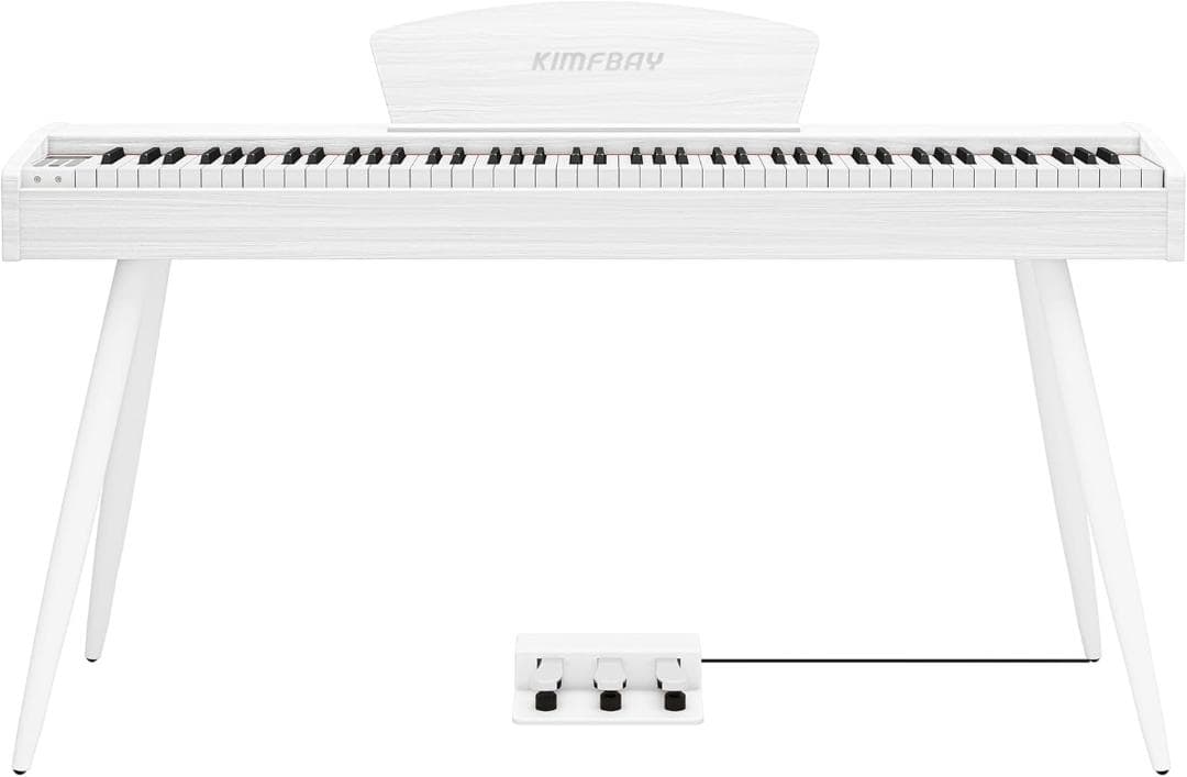電子ピアノ 88鍵盤 木製スタイル 電子ピアノ 3本ペダル ホワイト