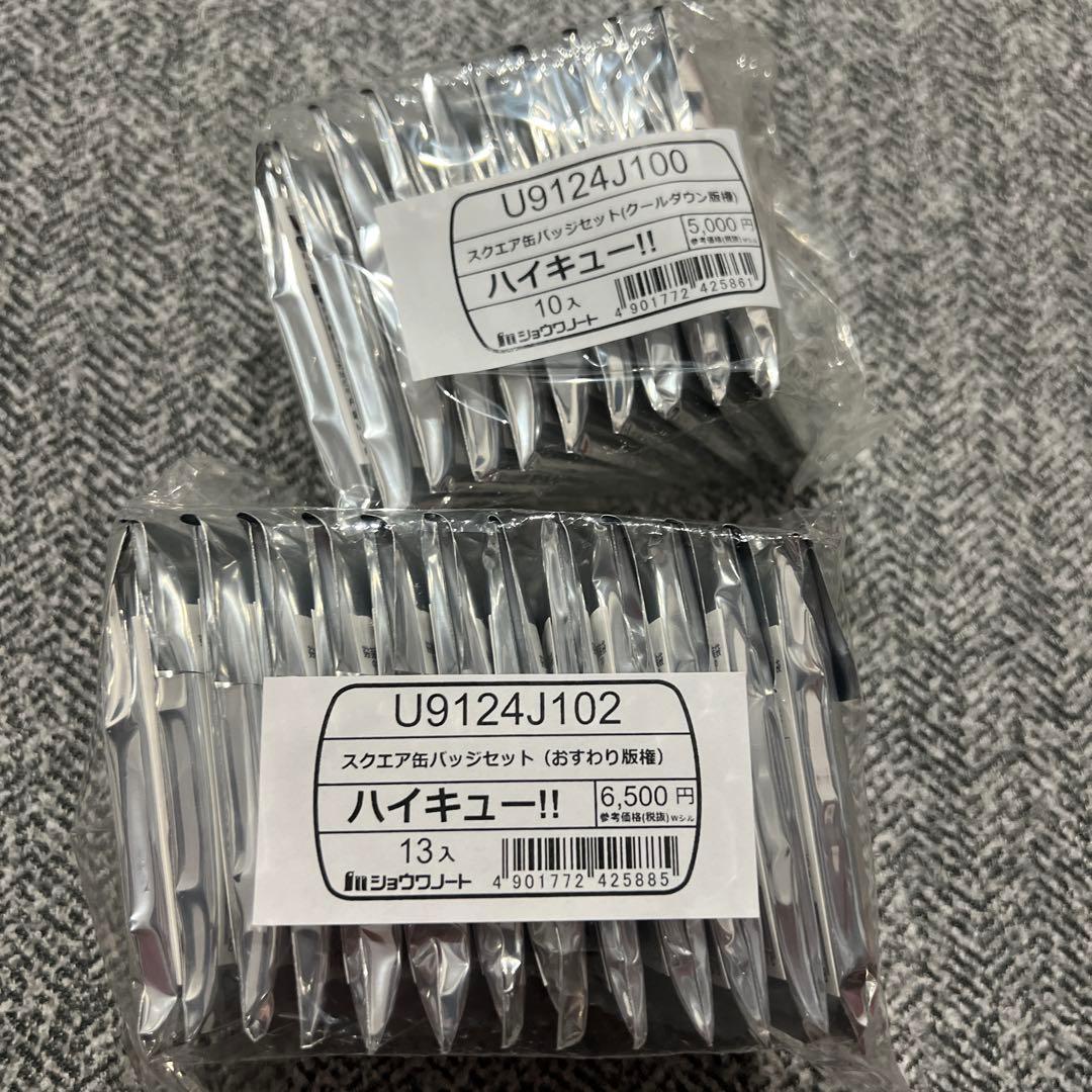 新品 ハイキュー‼︎ スクエア 缶バッジ クールダウン おすわり 2種セット