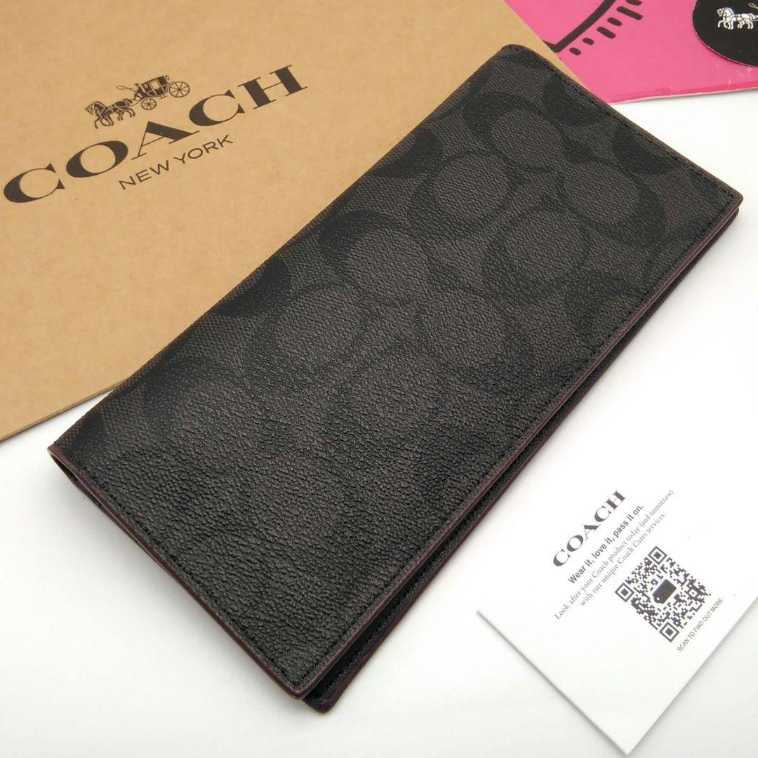新作　新品　COACH　長財布　メンズ　人気の小銭入れ付き