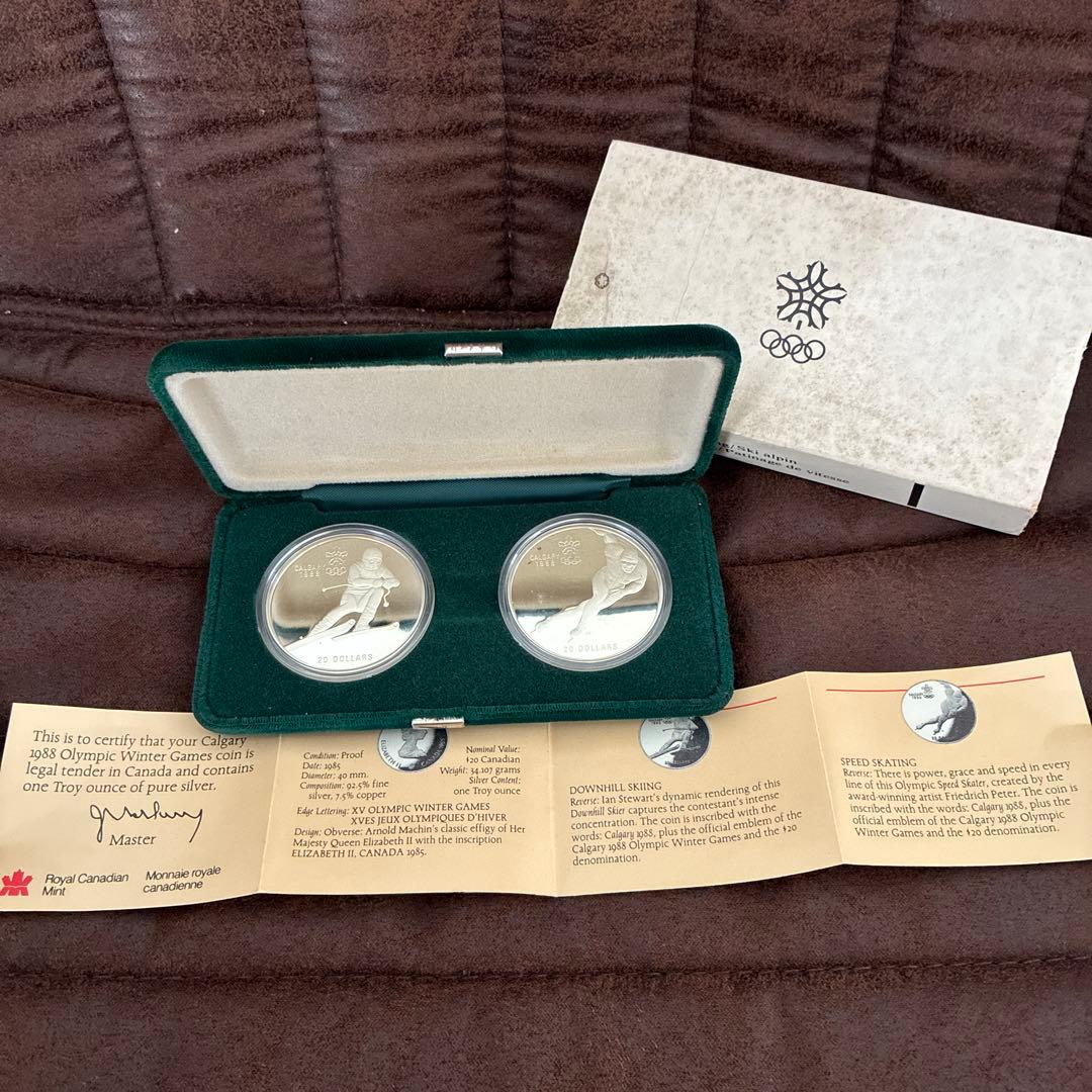 1988年カルガリーオリンピック記念銀貨セット 希少】カナダカルガリーオリンピック 記念銀貨 1988年 10枚セット