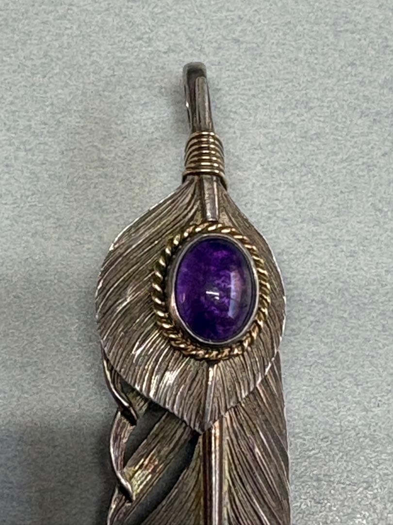 STUDIO MATILDA 上銀アメジスト付きフェザー　“Hydragen”