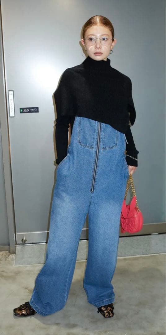 イアムアルファiamalphaデニムブルー オーバーオールのみ 新品未使用/IAMALPHA デニムサロペット ブルー オーバーオール イアム