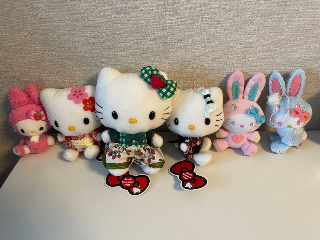 ハローキティ 浴衣 キーホルダー マスコット うさぎ ぬいぐるみ いちご