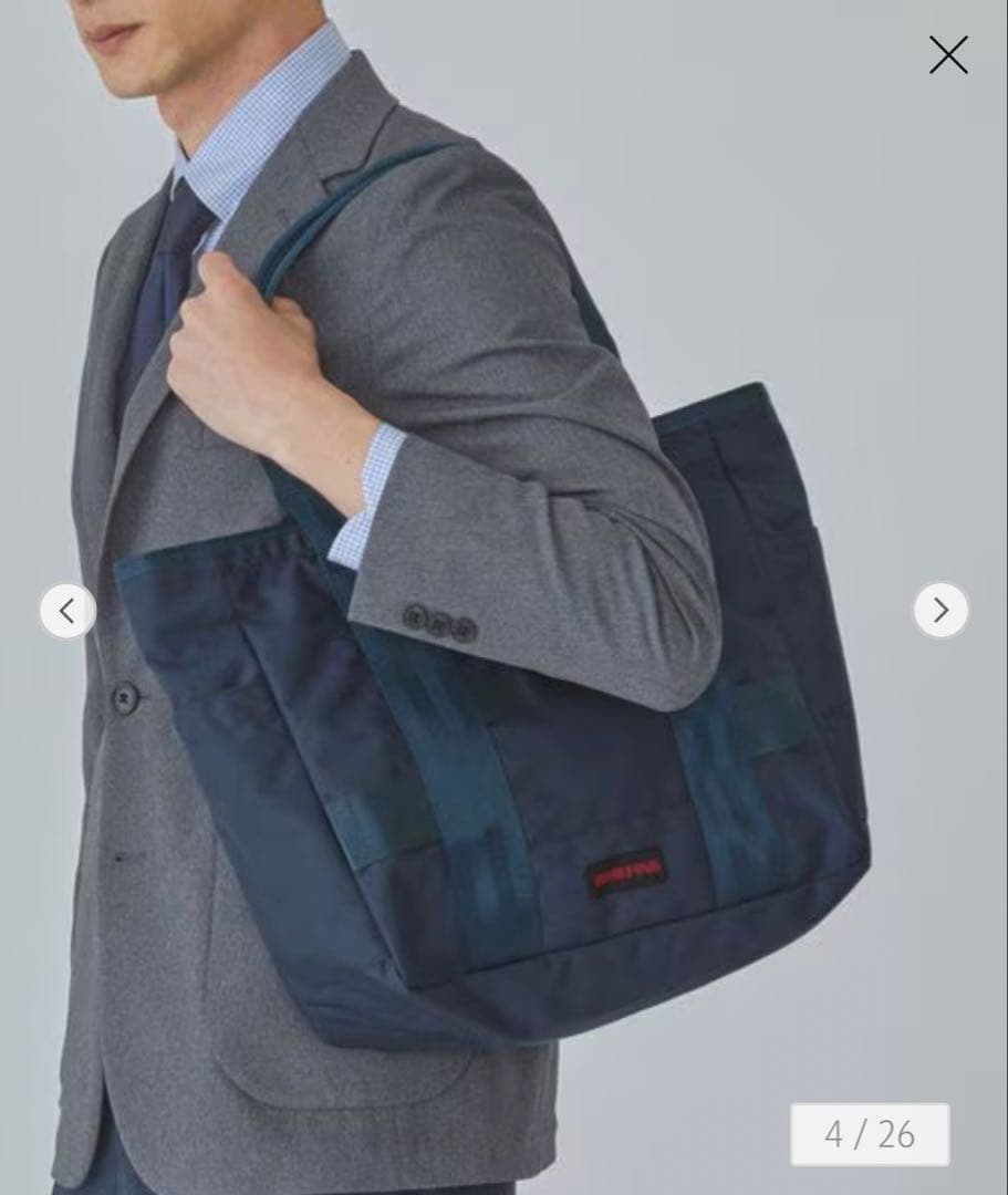 美品 BRIEFING グリーンレーベル別注トートバッグ ネイビー 青 バッグ