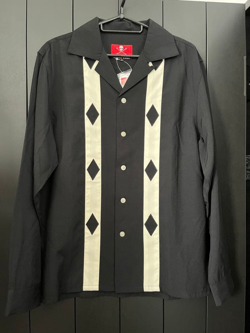 新品 CREAM SODA クリームソーダ レーヨン 長袖シャツ M 黒 1970's 