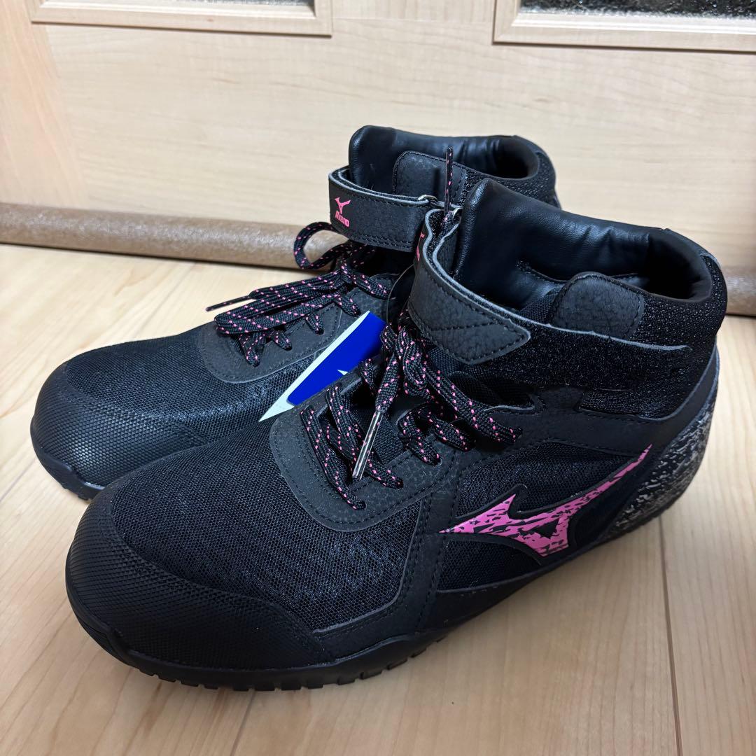 Mizuno 安全靴 黒/ピンク ハイカット　オールマイティSD13H