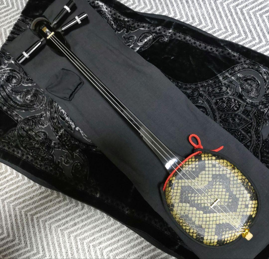 沖縄 三線 さんしん 人口皮 合皮 蛇皮柄 初心者用 練習用 三味線 カバー付き