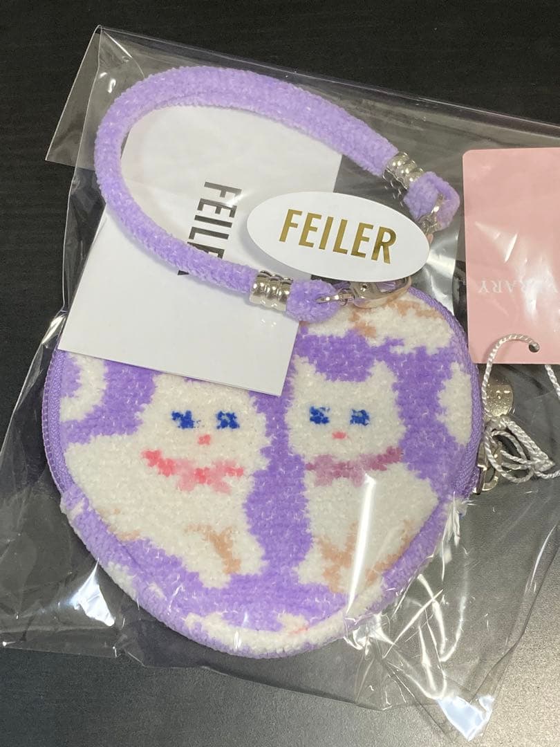 モフモフネコチャン ハート型ポーチ L