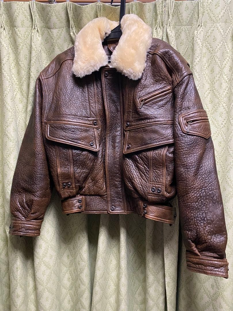 WindArmor フライトジャケット ラムレザージャケット ボア襟 ショート丈