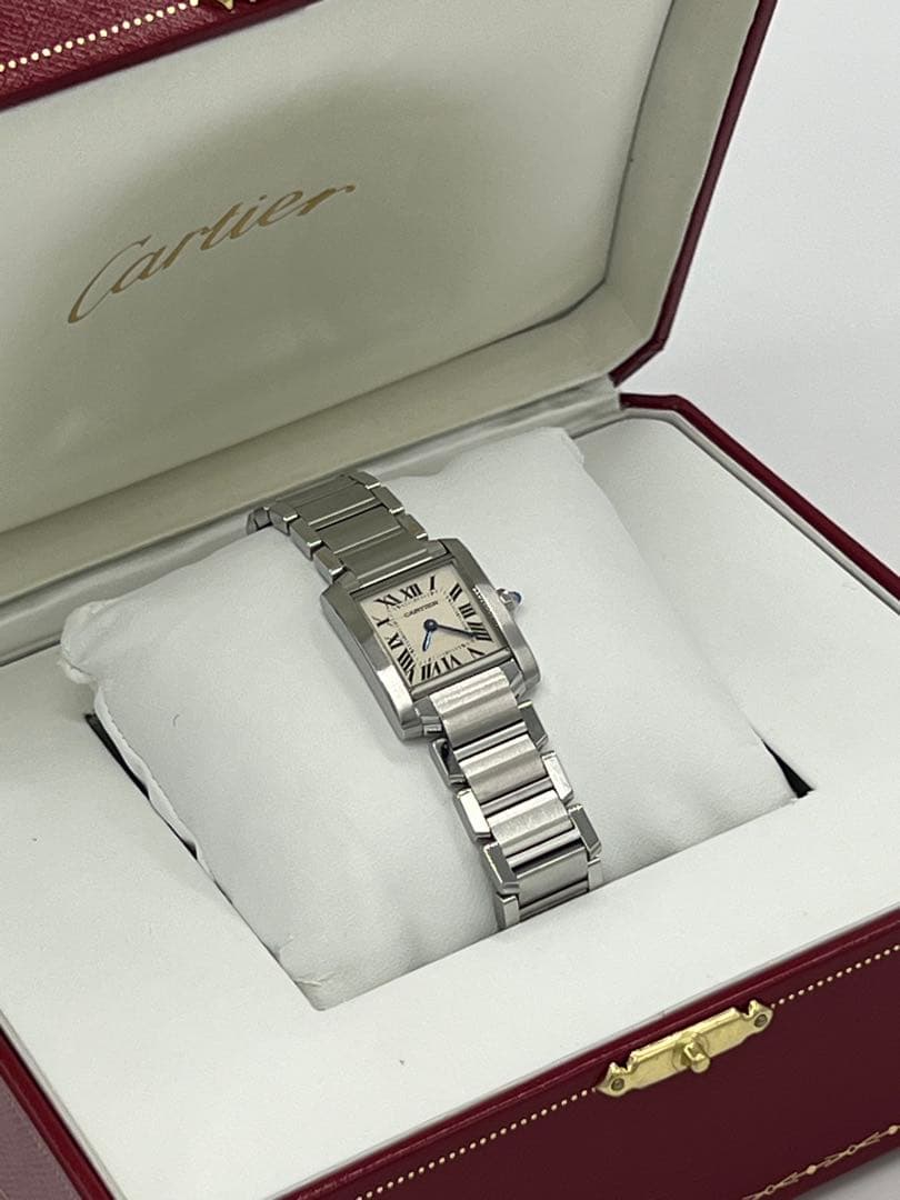 稼働品／カルティエ／タンク フランセーズSM トケマー:カルティエ・タンクフランセーズ、SM.SS ピンク貝殻文字盤