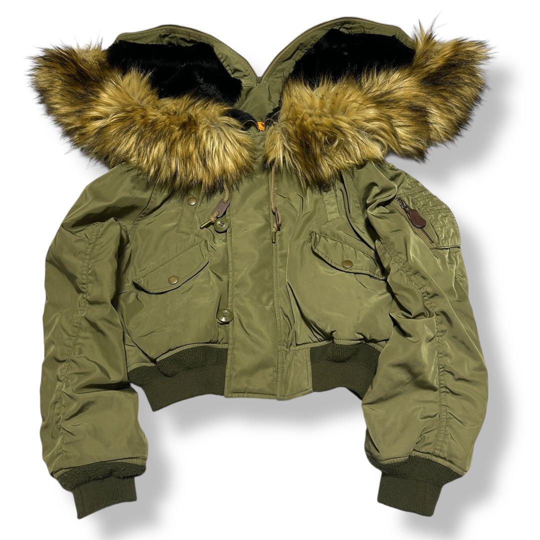 ☆即完品☆【moussy】 N-2B フライトジャケット 短丈 y2k カーキ MOUSSY N-2B フライトジャケット Y2K archive カーキ ミリタリー N2B