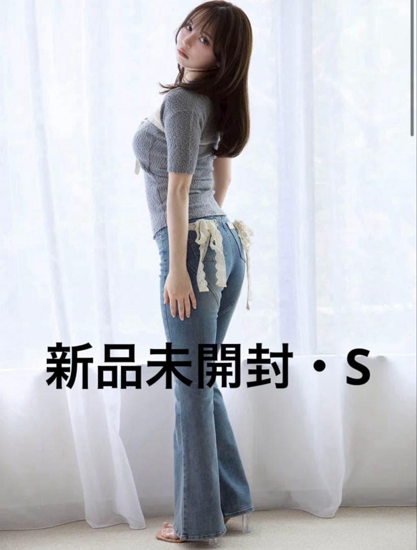 【新品】andmary Lacey ribbon heart hip denim Lacey ribbon heart hip denim color blue size s/m ¥13200-tax in